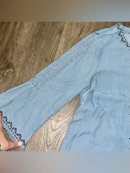 J. Jill Chambray Denim Tunic Blouse Size Small - Picture 4 of 9